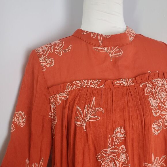 Lulu's Rust Colored Floral Embroidered Mini Dress, Size Small - Picture 3 of 9